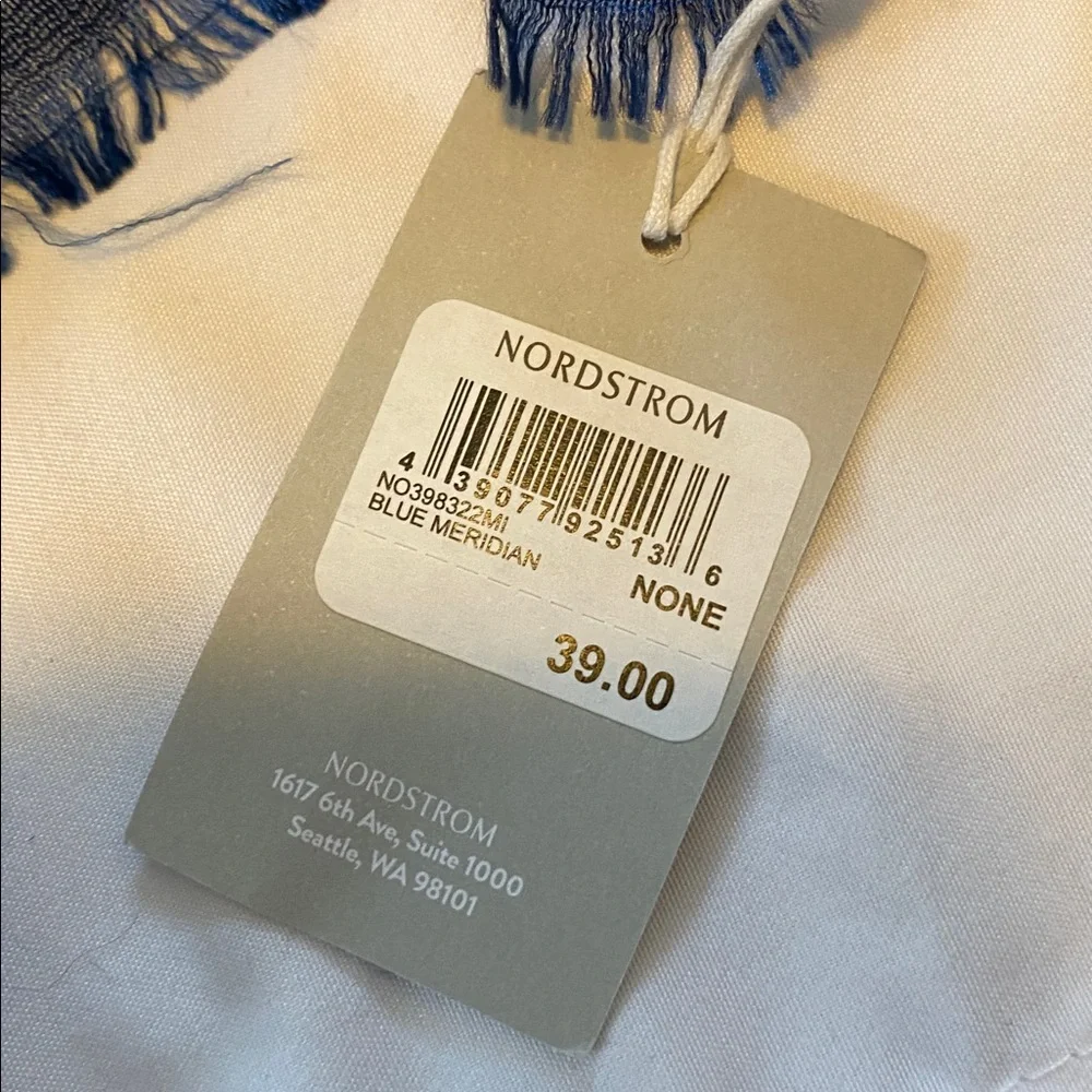 NWT Nordstrom Blue Meridian Shimmer Wrap Scarf One Size